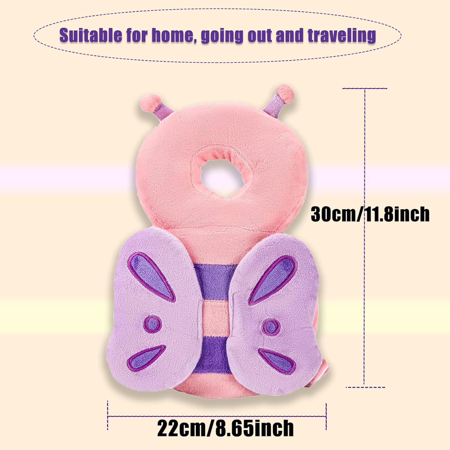 Baby Head Protection Pillow, Baby Head Protector, Adjustable and Breathable Backpack Cushion for Toddlers, Suitable for Children Learning to Crawl and Walk with Knee Pads, 4 to 24 m