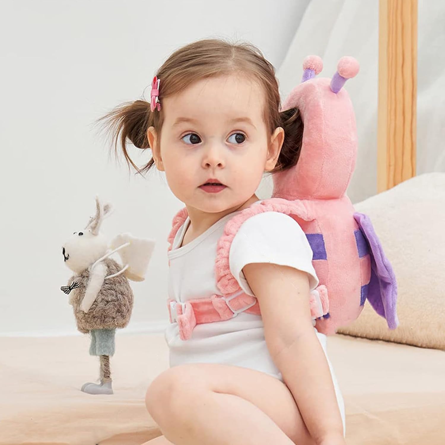 Baby Head Protection Pillow, Baby Head Protector, Adjustable and Breathable Backpack Cushion for Toddlers, Suitable for Children Learning to Crawl and Walk with Knee Pads, 4 to 24 m