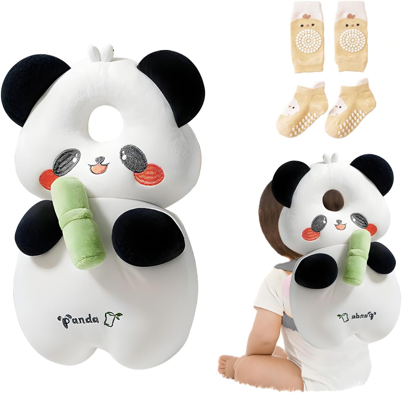 Bambebe Baby Head Protection Pillow Head Protection Backpack Safety Pads Adjustable Size Baby Head Protector for 4-24 Months Toddler Baby Safety Helmet Baby Harness Baby Walking(Turtle)