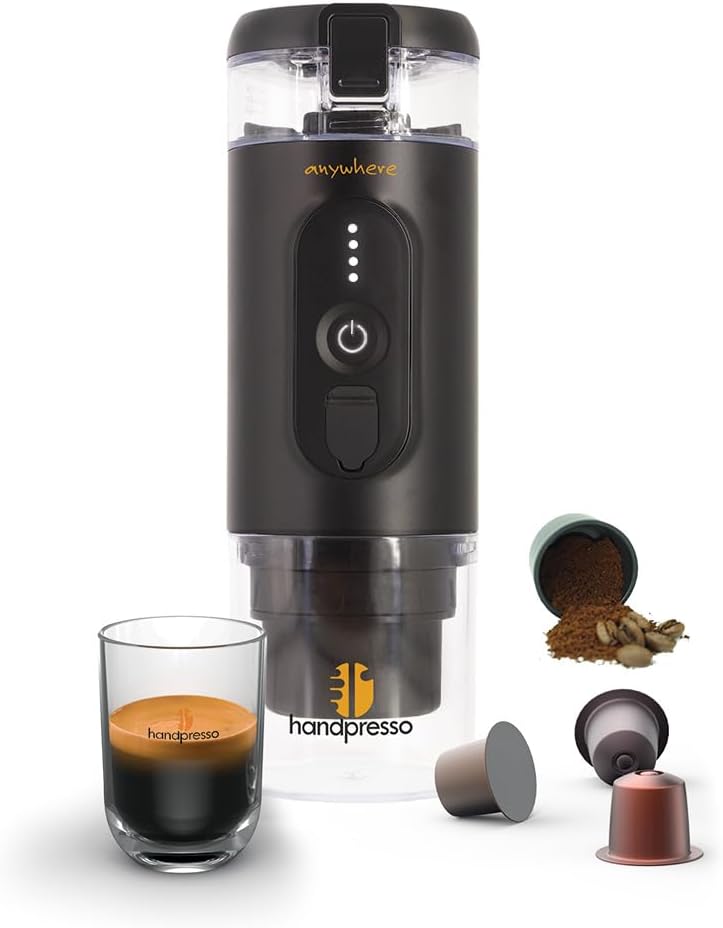 [Buy one get one free] Portable Electric Espresso Coffee Maker – USB Rechargeable Travel Coffee Machine for Capsules & Ground Coffee