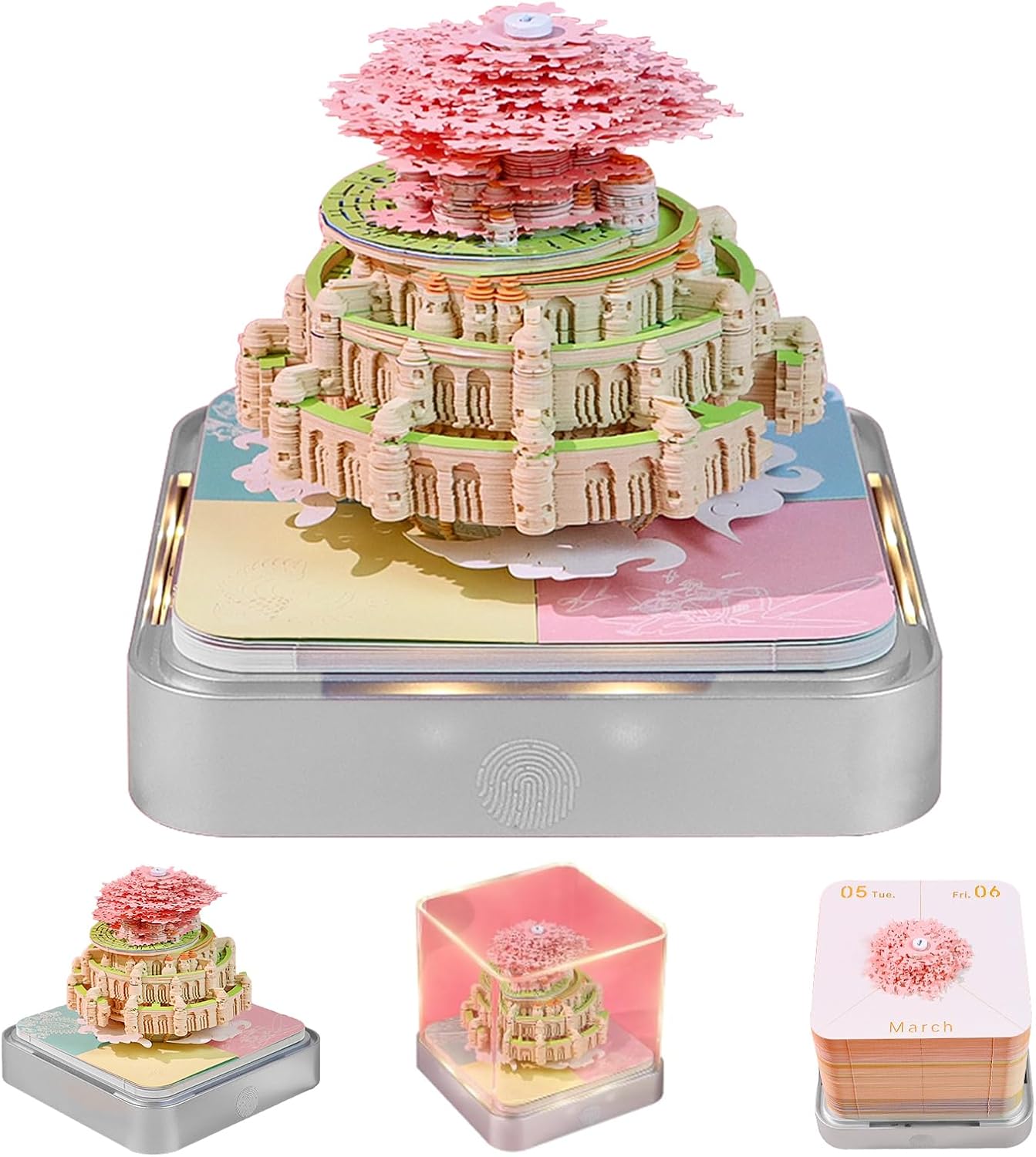 [Buy one get one free] 2026 3D Paper Art Desk Calendar with LED Light – Decorative Carved Calendar for Home & Office