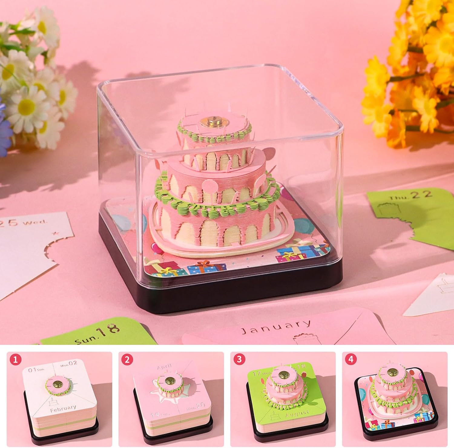 [Buy one get one free] 2026 3D Paper Art Desk Calendar with LED Light – Decorative Carved Calendar for Home & Office