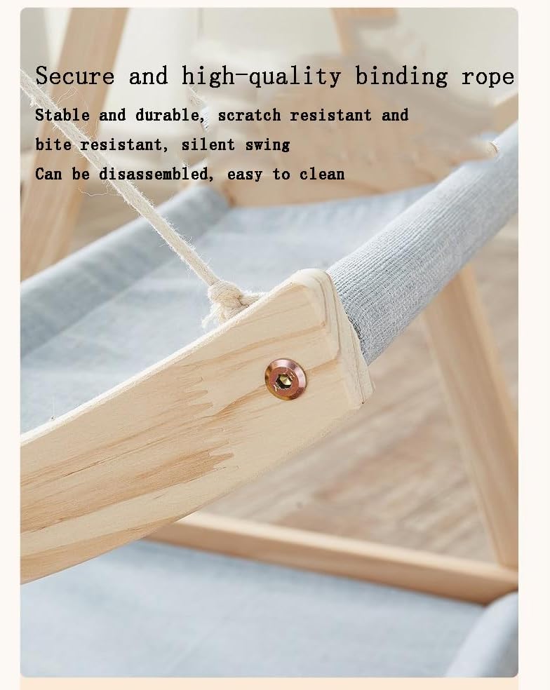 WVENTKF Lit De BalançAge De Chat,Lit De Hamac De Chat à Couche IntéRieure,Lit De Chat éLevé Lit De Chaton Swing pour Chats IntéRieurs Et Grands