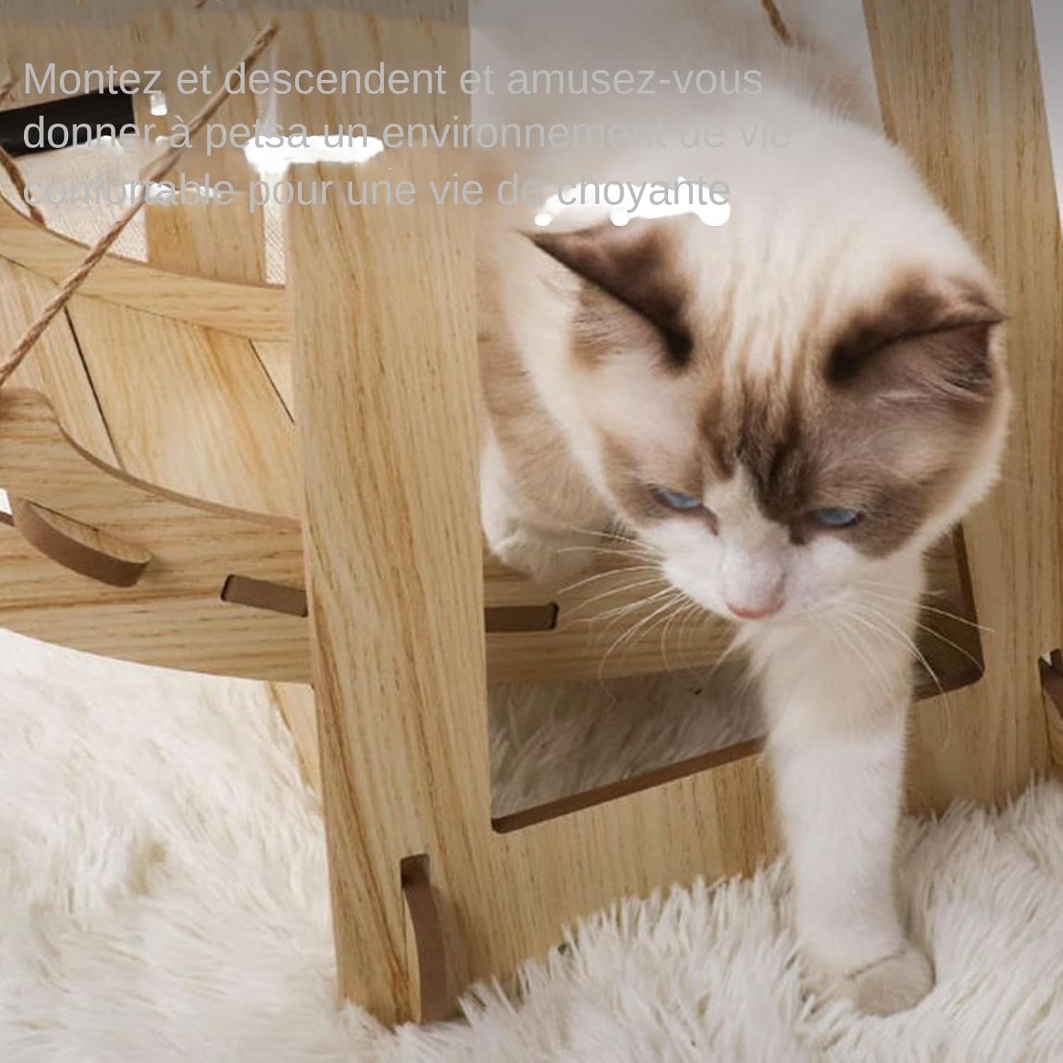 Vriusi Wooden Cat Hammock Swing, Pet Resting Bed, Cat Bed Indoor, Cat Hammock Couch, Cat Swing Bed, Small Animal Hammock, Bunny Resting Bed, Kitten Cat Couch, Wooden Pet Swing, Indoor Cat Bed