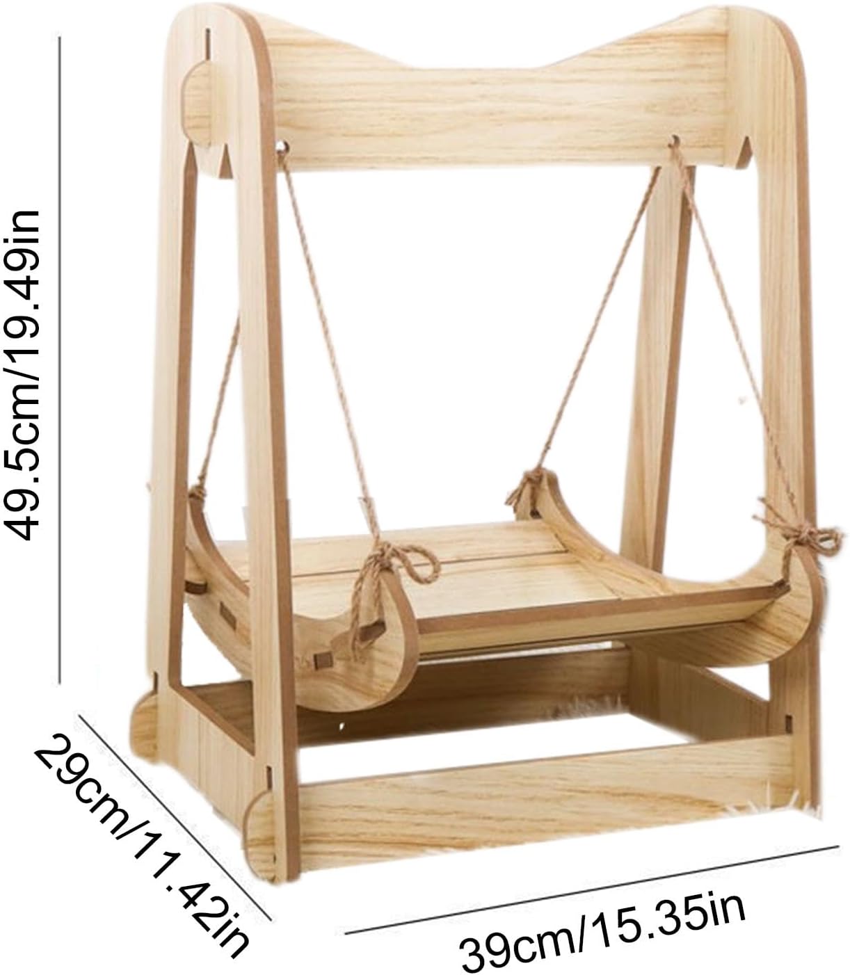 Vriusi Wooden Cat Hammock Swing, Pet Resting Bed, Cat Bed Indoor, Cat Hammock Couch, Cat Swing Bed, Small Animal Hammock, Bunny Resting Bed, Kitten Cat Couch, Wooden Pet Swing, Indoor Cat Bed