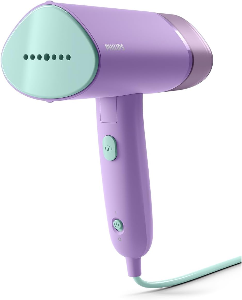 Philips Hand Steamer 3000 Series - Steamer 1000W, Steam 20g/min, Removable 120ml Tank, 30sec Ready, Hot Plate, Metal Sole, Lightweight 660g, White (STH3020/10)