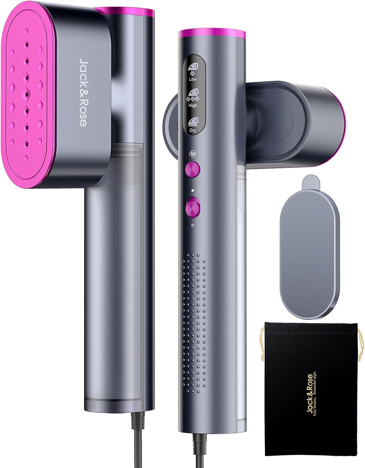 [Buy one get one free] Travel Garment Steamer, Worldwide Use (100-240V), 1000W, 22g/min Steam Vertical Iron, Large 150ml Water Tank, 2 in 1 Steamer Fast Heating in 15s Green