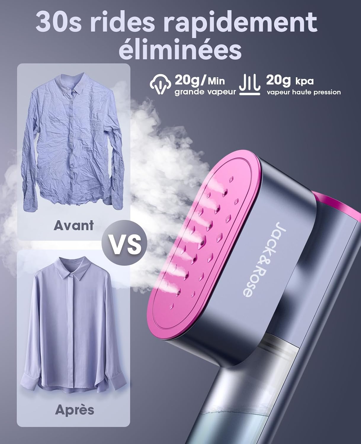 [Buy one get one free] Travel Garment Steamer, Worldwide Use (100-240V), 1000W, 22g/min Steam Vertical Iron, Large 150ml Water Tank, 2 in 1 Steamer Fast Heating in 15s Green