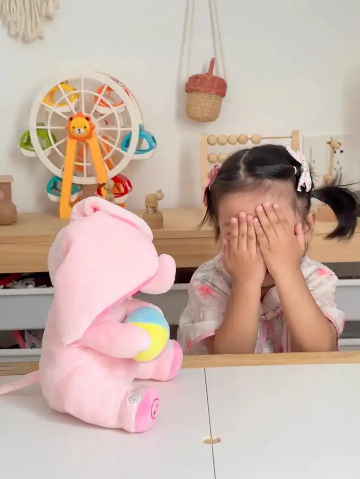 Interactive Peekaboo Elephant Plush Toy – Musical Educational Toy for Babies & Toddlers