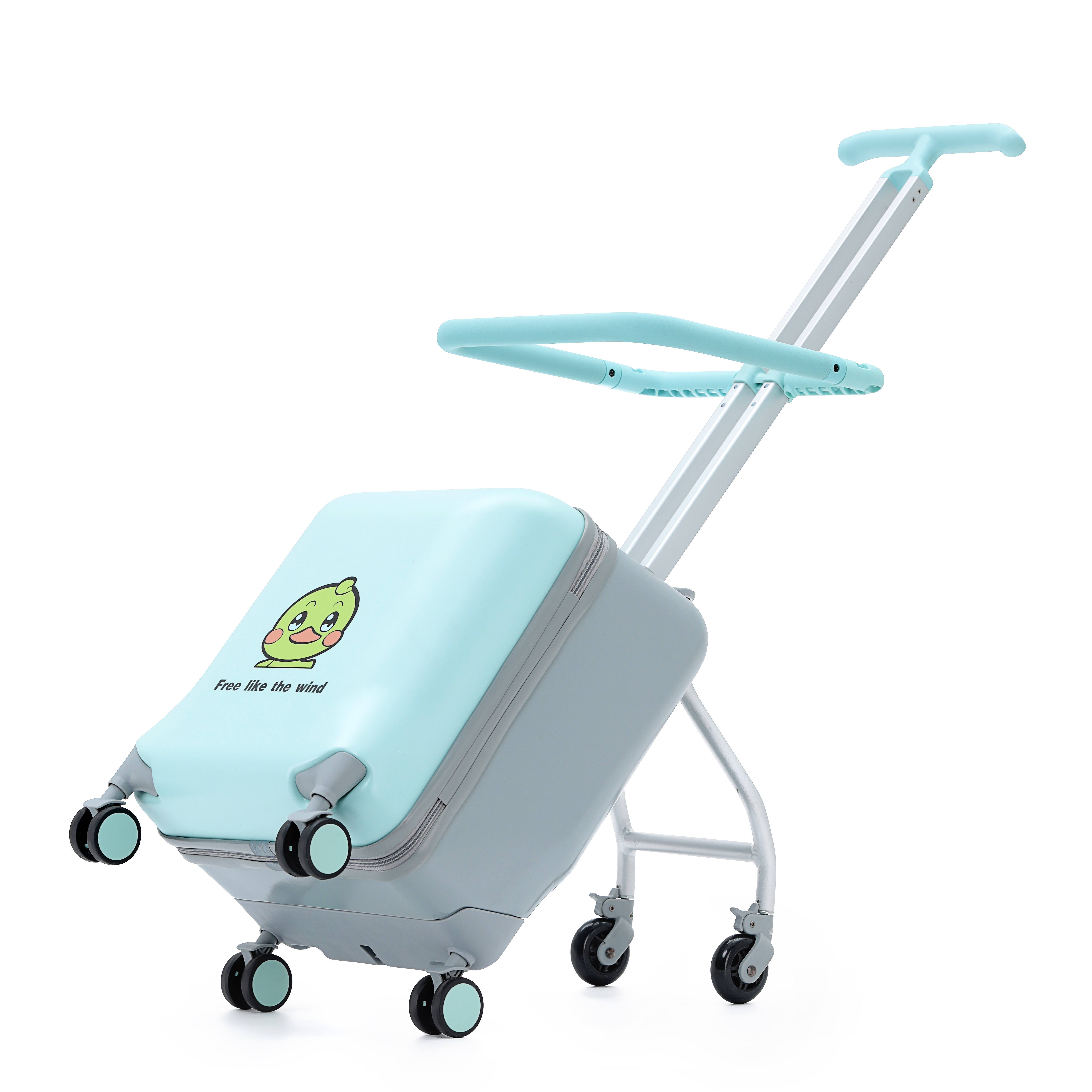 Kids Ride-On Suitcase – 2-in-1 Lightweight Carry-On Luggage with 360° Spinner Wheels, Durable Travel Trolley for Boys & Girls (Up to 50KG)