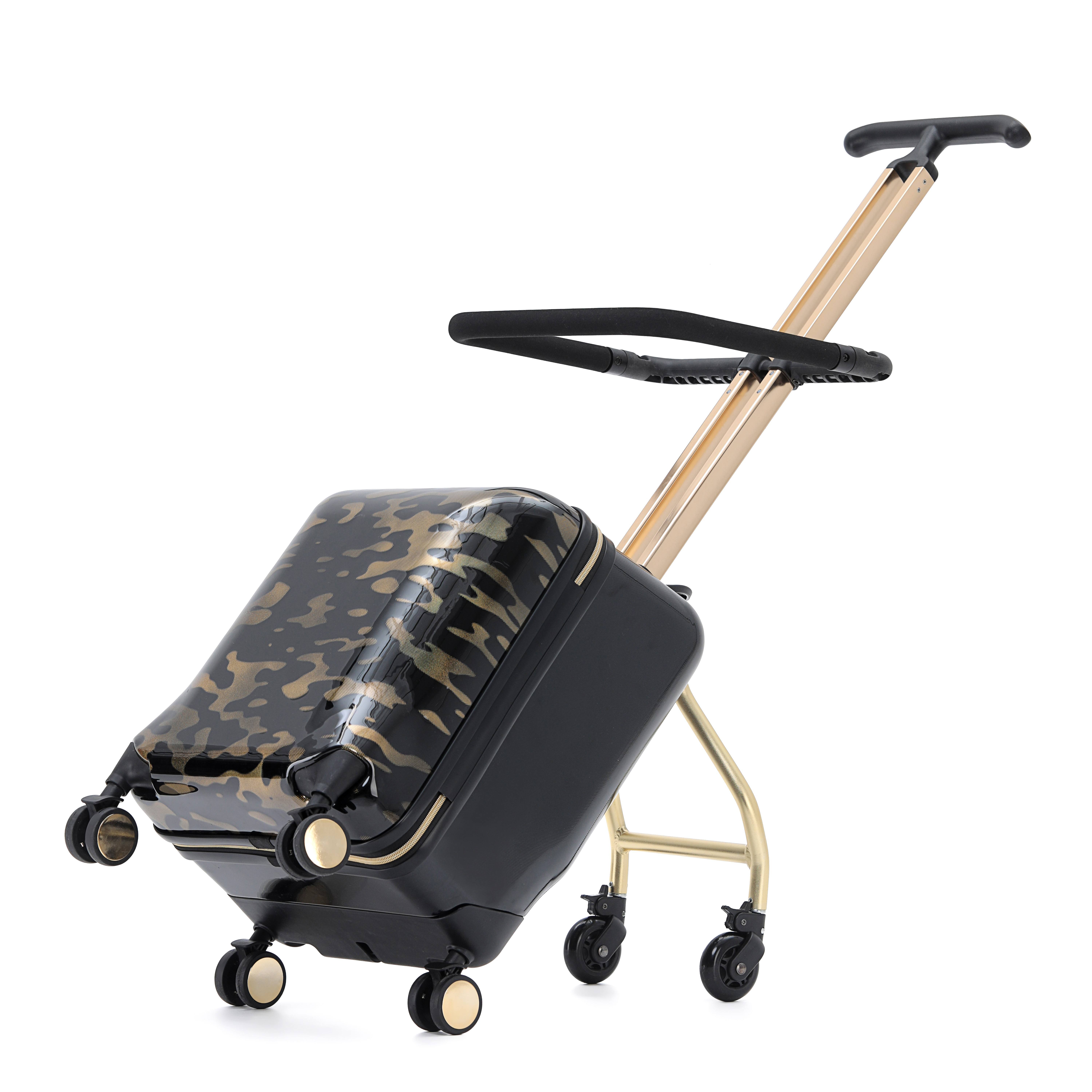 Kids Ride-On Suitcase – 2-in-1 Lightweight Carry-On Luggage with 360° Spinner Wheels, Durable Travel Trolley for Boys & Girls (Up to 50KG)