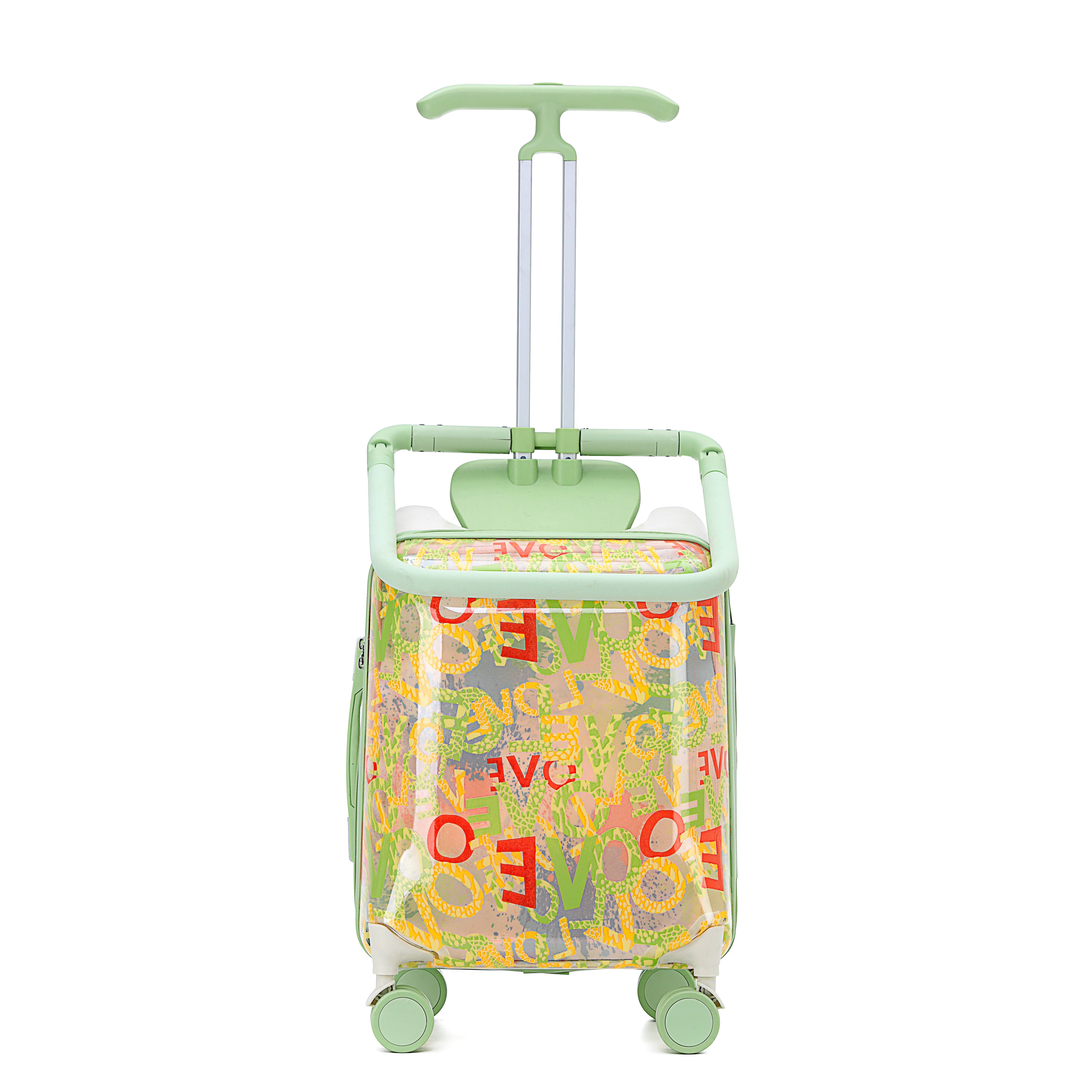 Kids Ride-On Suitcase – 2-in-1 Lightweight Carry-On Luggage with 360° Spinner Wheels, Durable Travel Trolley for Boys & Girls (Up to 50KG)