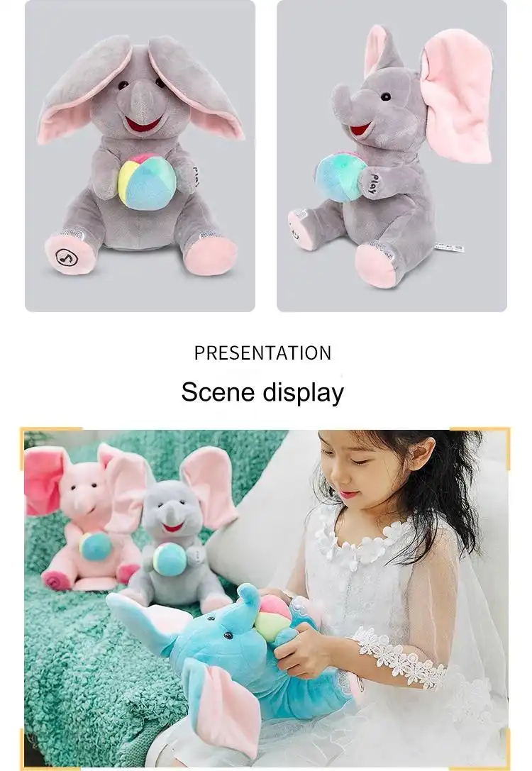 Interactive Peekaboo Elephant Plush Toy – Musical Educational Toy for Babies & Toddlers