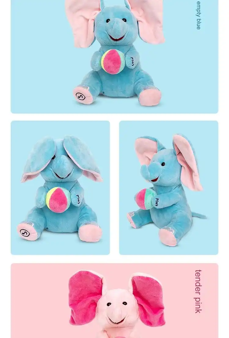 Interactive Peekaboo Elephant Plush Toy – Musical Educational Toy for Babies & Toddlers