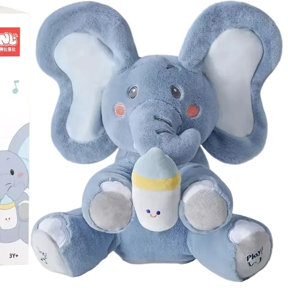 Interactive Peekaboo Elephant Plush Toy – Musical Educational Toy for Babies & Toddlers