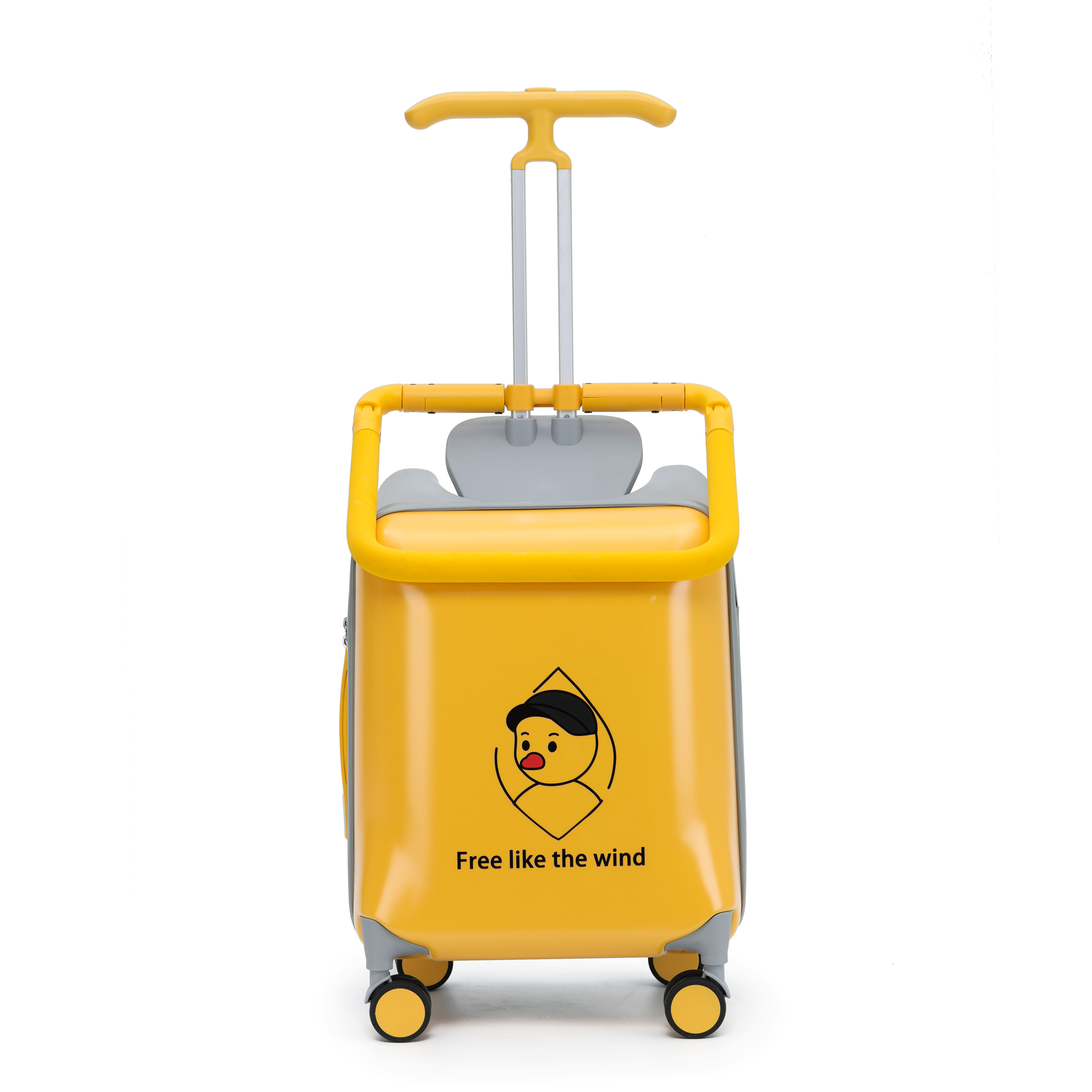 Kids Ride-On Suitcase – 2-in-1 Lightweight Carry-On Luggage with 360° Spinner Wheels, Durable Travel Trolley for Boys & Girls (Up to 50KG)