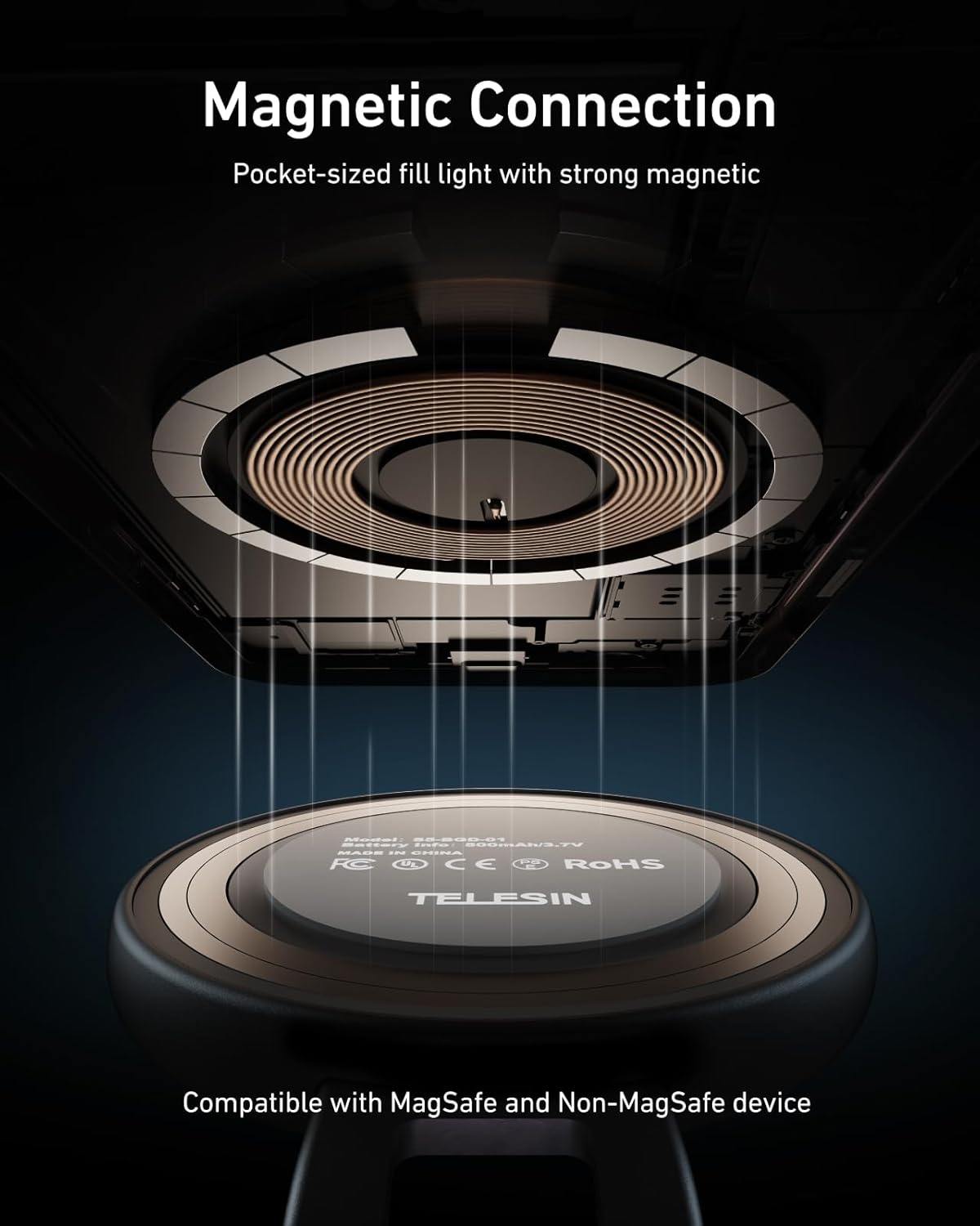 [Buy one get one free] 3-in-1 Magnetic Selfie Light with Mirror – CRI97 360° LED for Phones, Selfie, Photography, TikTok & Video Calls