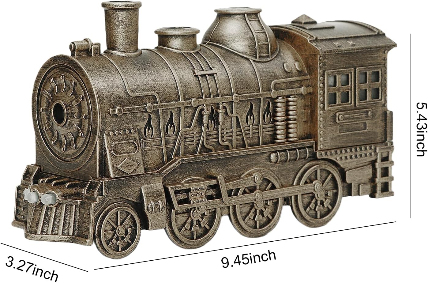 [Buy one get one free] 300ML Vintage Steam Train Essential Oil Diffuser & Humidifier | Train-Shaped Aroma Diffuser with 2-Color LED Light, 2 Mist Modes, Auto Shut-Off | Home, Bedroom & Office Decor (Black)