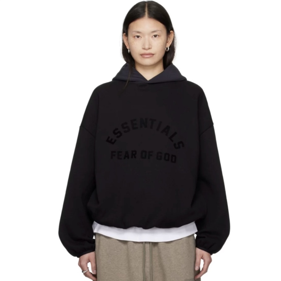 [Buy one get one free] Fear of God ESSENTIALS FOG SS24 Colorblock Hoodie | Unisex Oversized Pullover Hoodie for Men & Women