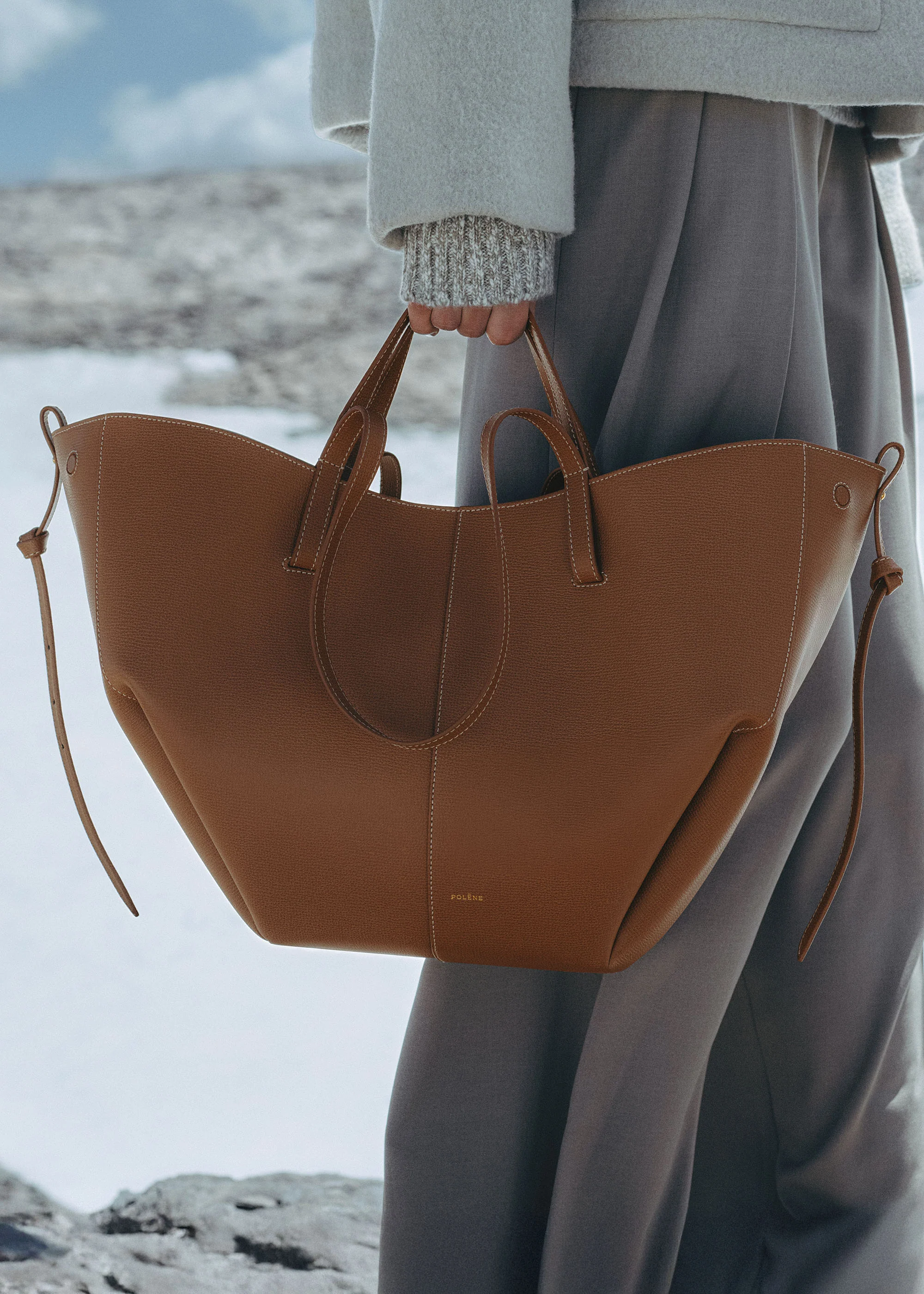 Cyme Textured Camel Tote | Structured, Elegant & Everyday Ready