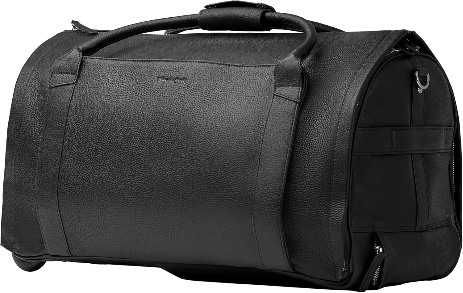 Large Duffle Bag with Wheels - Carry On Garment Duffle Bags for Travel, Overnight, Hospital, Travel Bags for Women & Men with Shoe Compartment & Tech Pocket (Leather, Chocolate)
