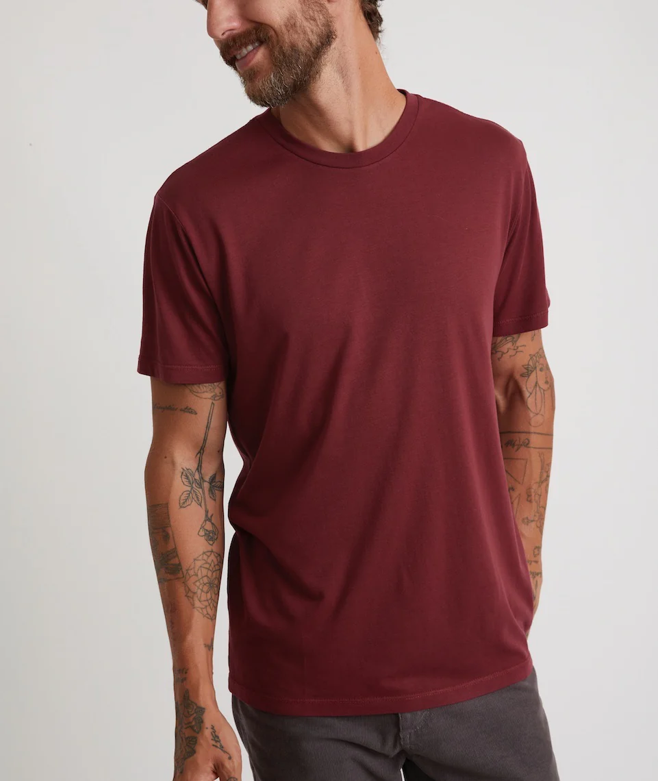 Signature Crew Tee in Tawny Port