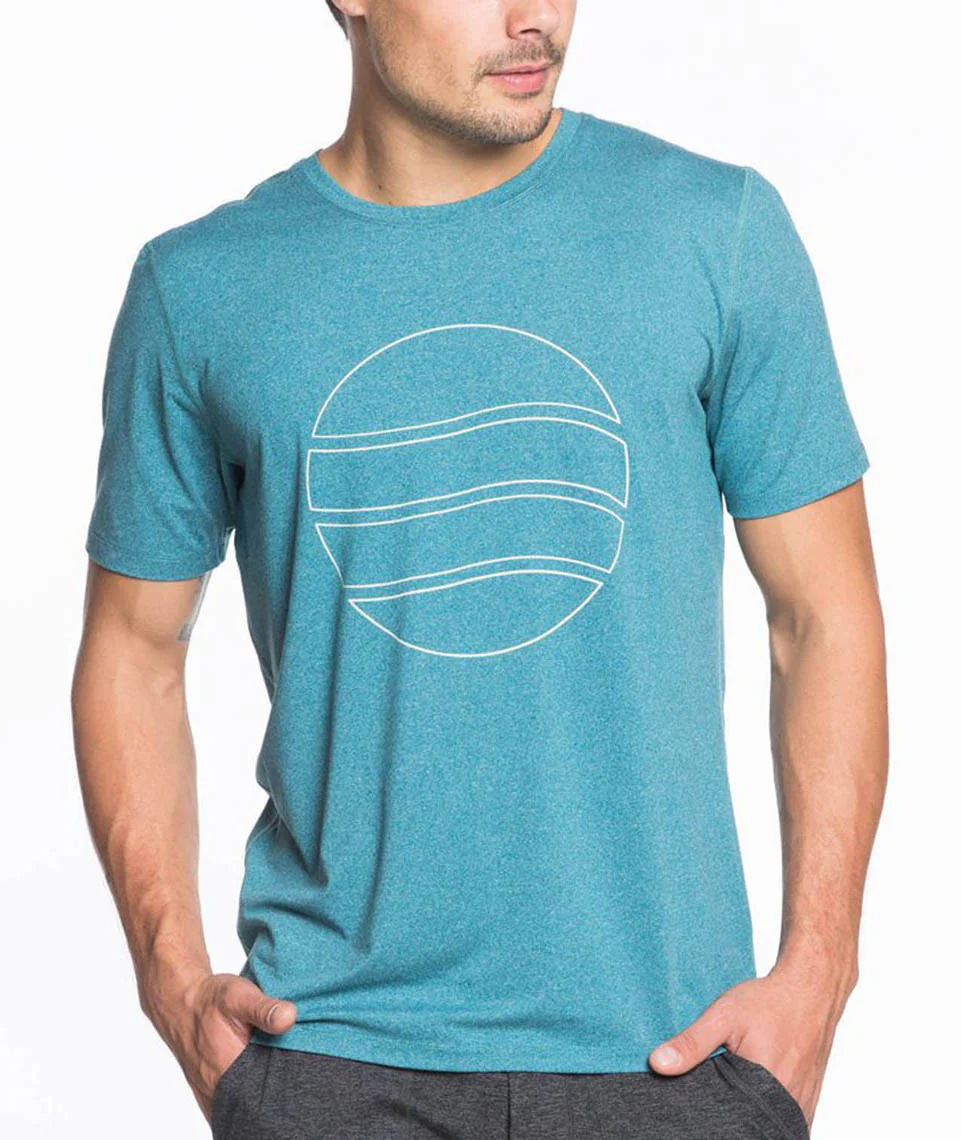 Rise Shortsleeve Crewneck - Teal Sun Graphic