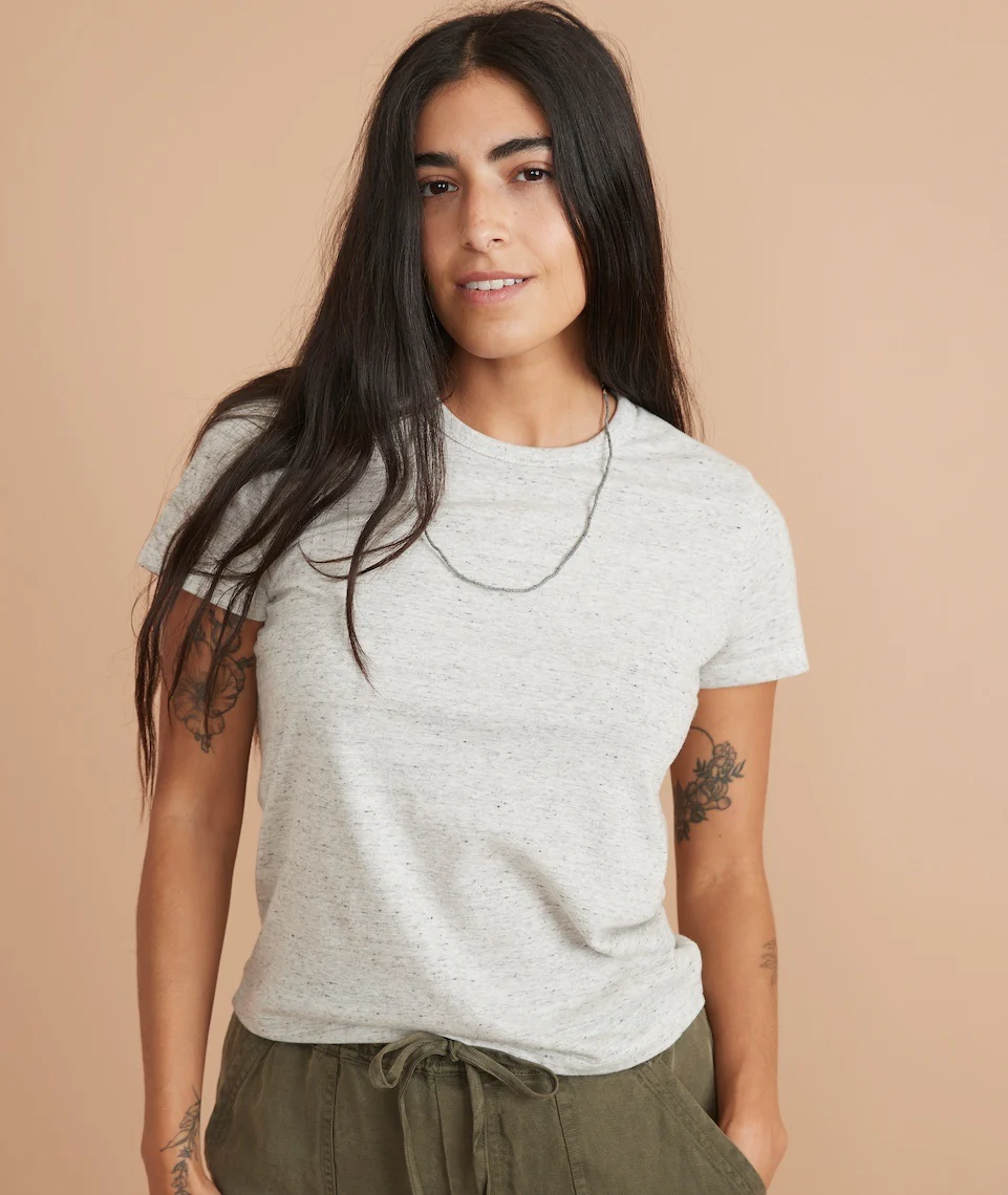 Classic Crew Tee in Ash Neps