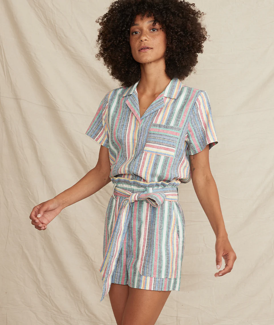 Lucy Resort Button Down in Multi Stripe