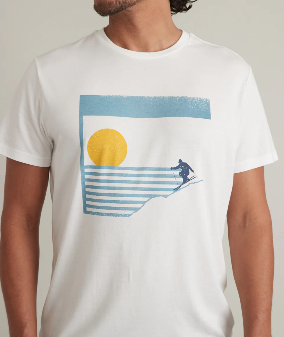 Signature Crew Graphic Tee in Natural