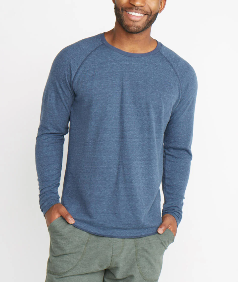 Double Knit Baseball Raglan in Faded Aegean