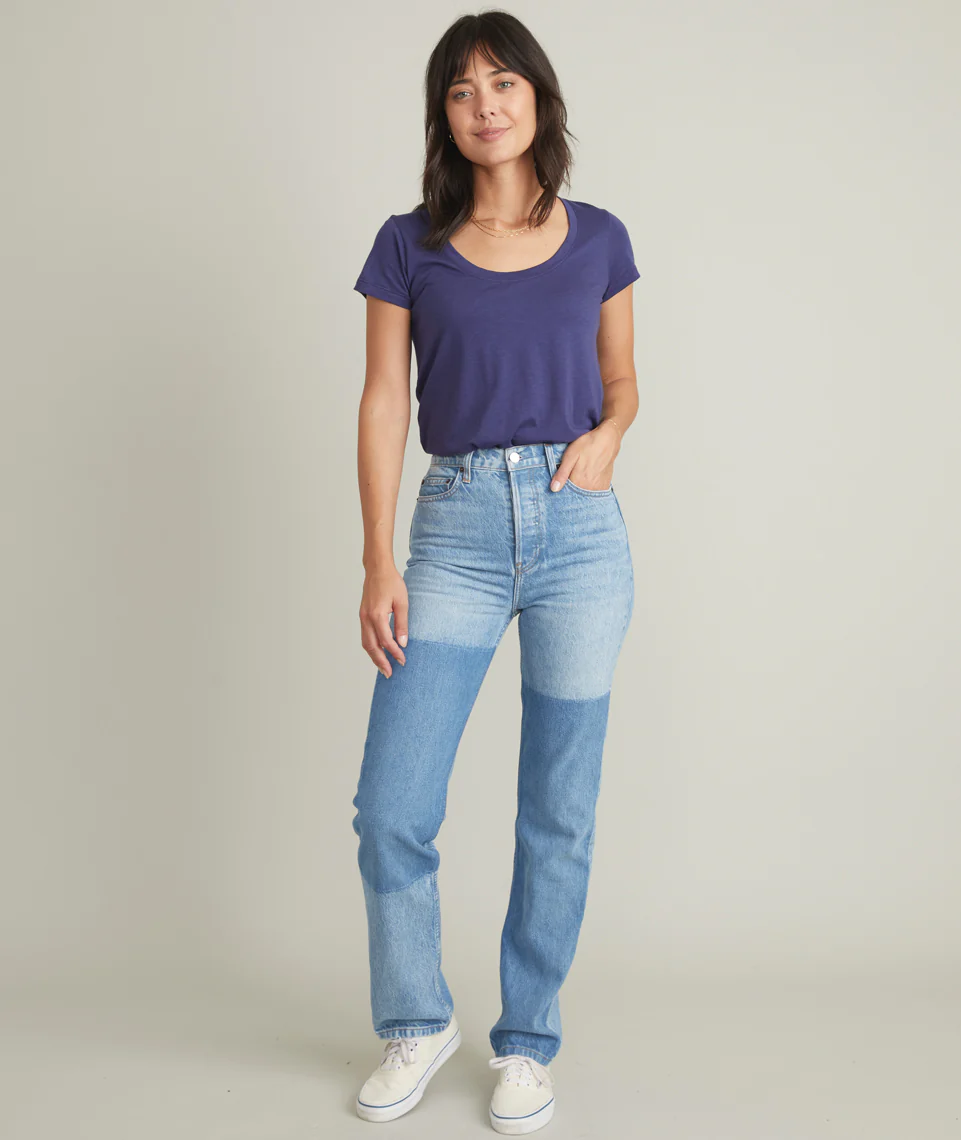 Scoop Neck Tee in Patriot Blue