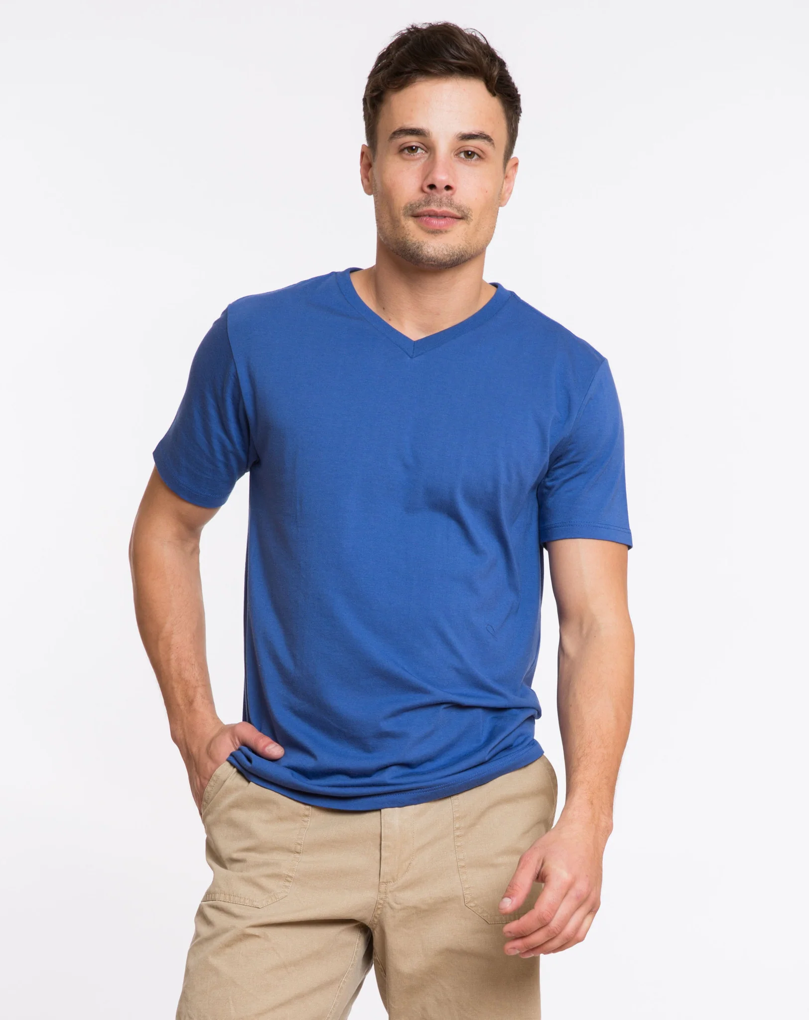 Signature V-neck Tee - Surfer Blue
