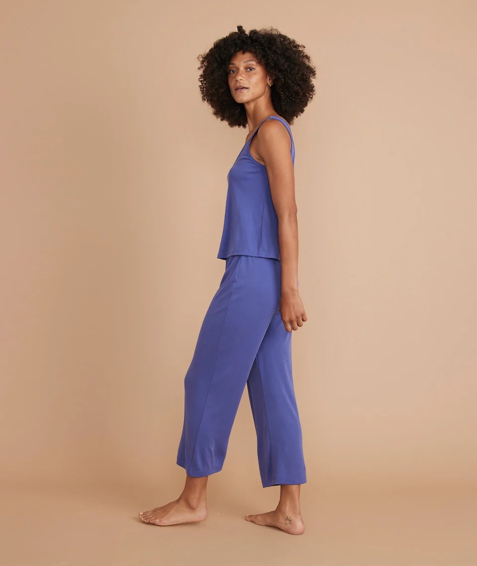 Luxe Rib 7/8 Pant in Orient Blue
