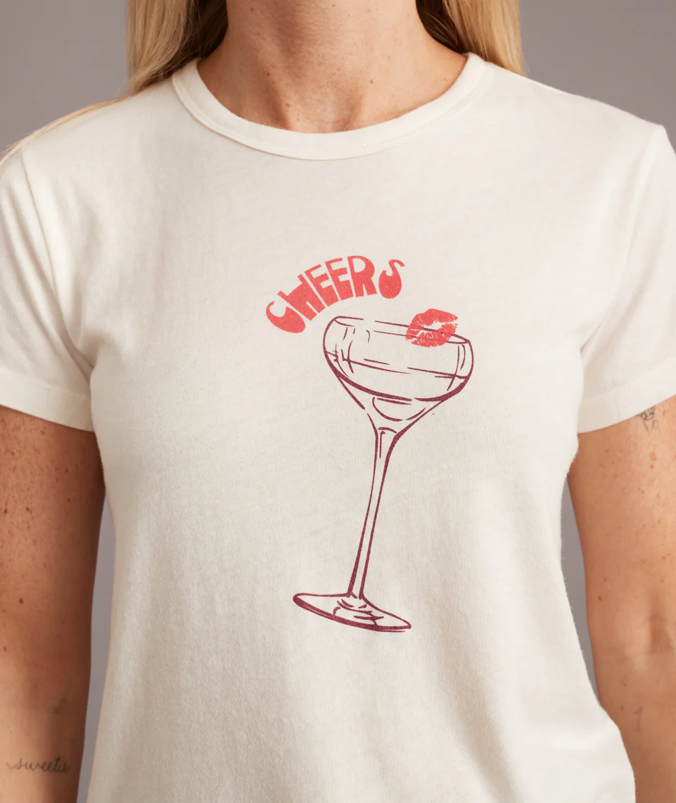 Cheers Classic Crew Tee in White