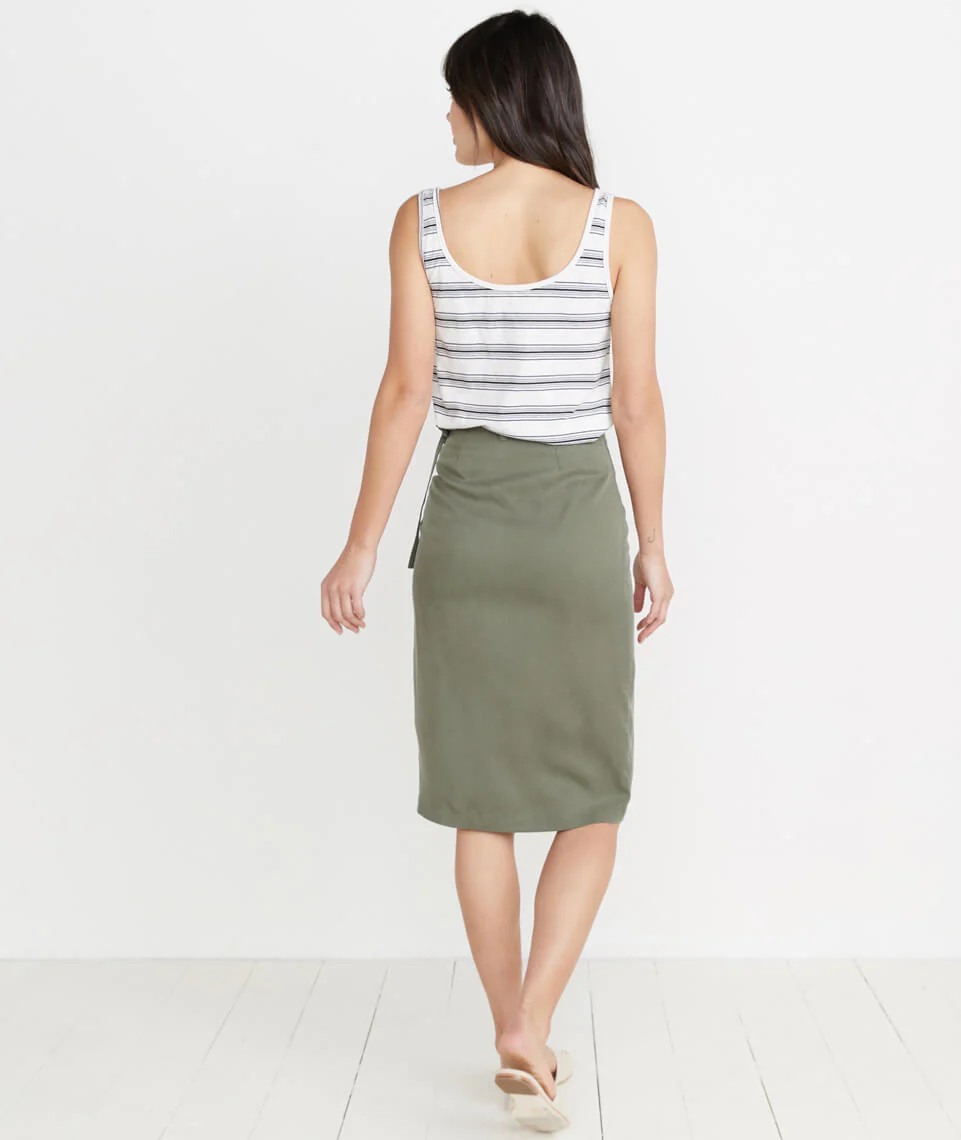 Layla Wrap Skirt in Dusty Olive