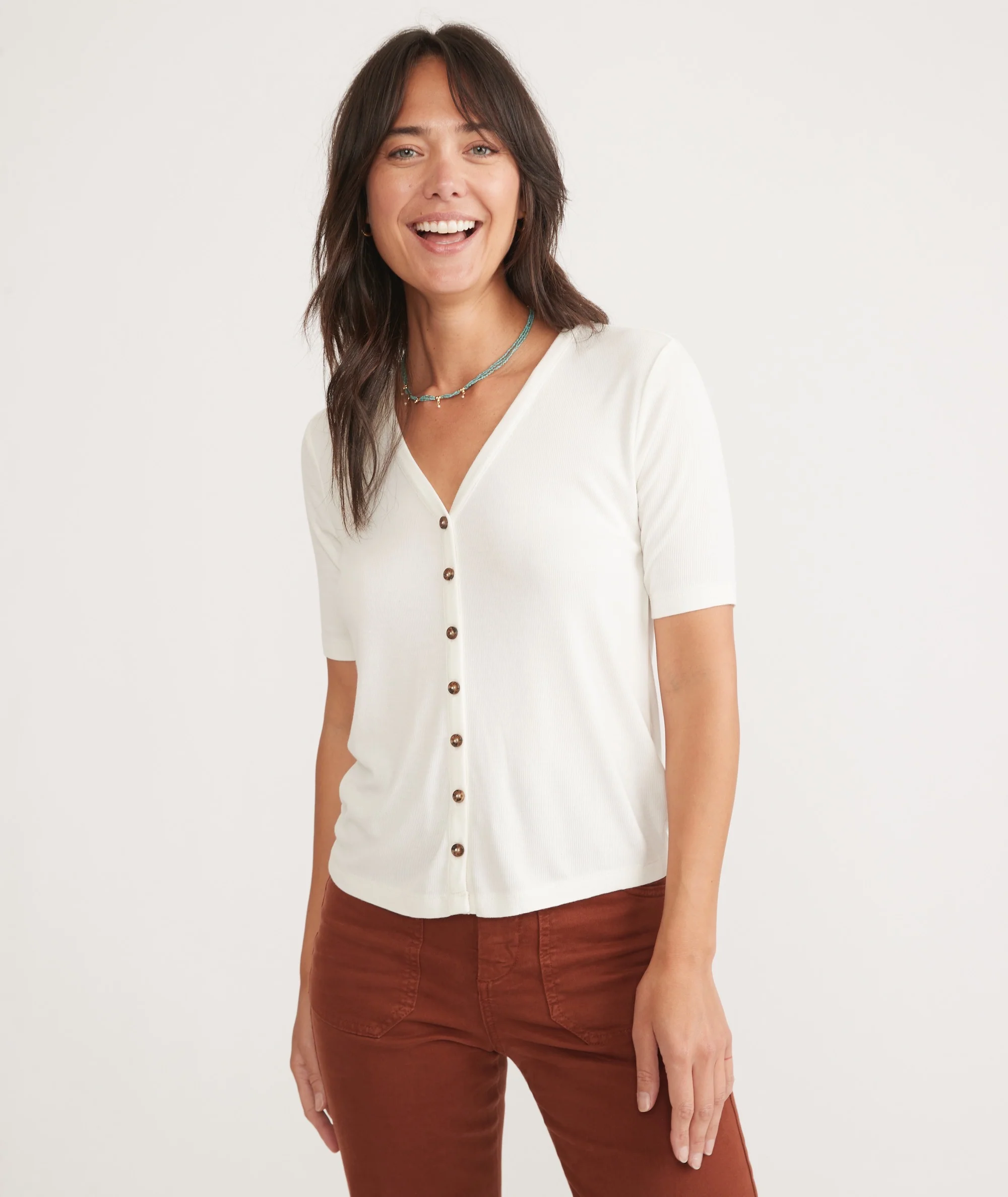 Lexi Rib Button Top