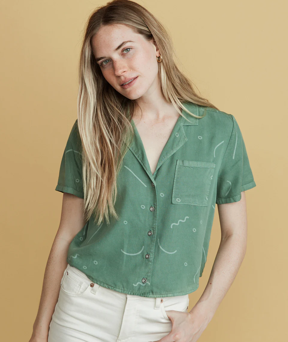 Lucy Button Down in Fiesta Print