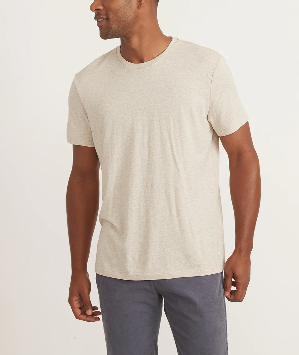 Signature Crew Tee in Heather Oatmeal