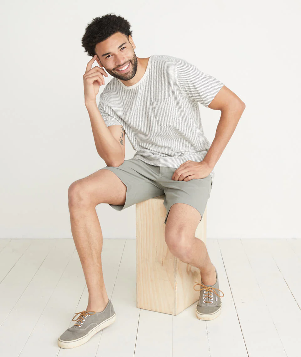 Signature Pocket Tee in Natural/Black