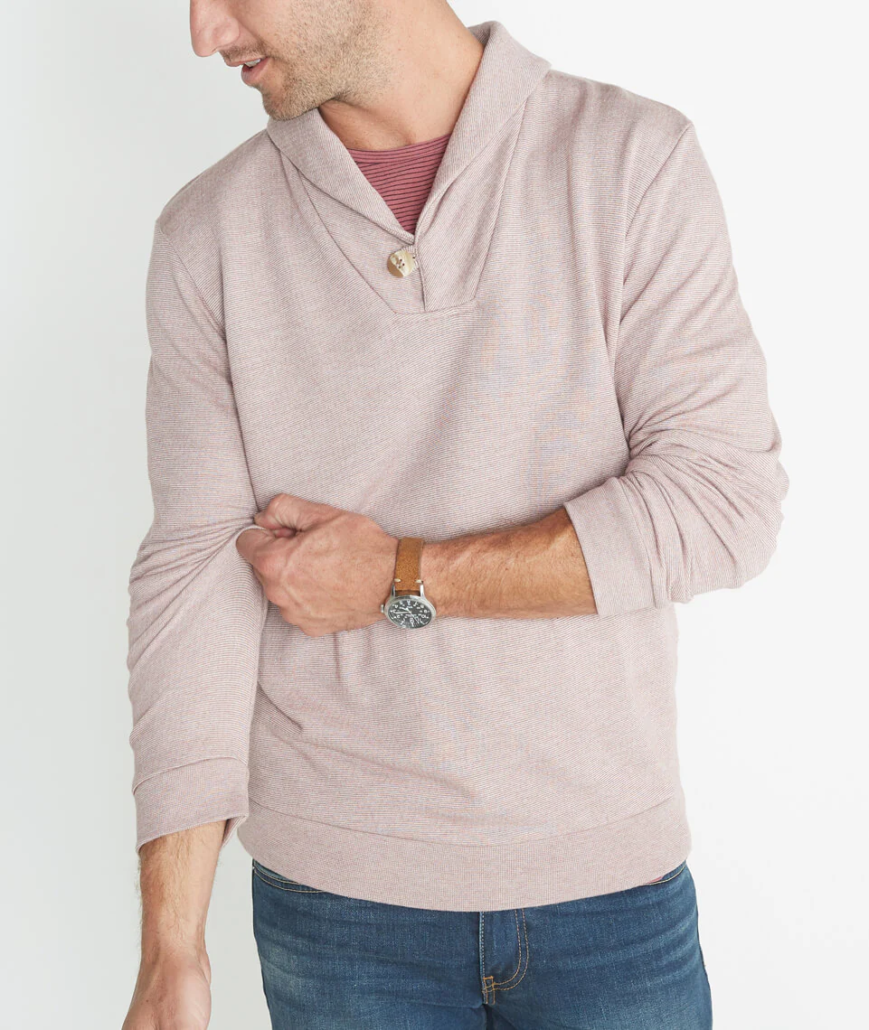 Davis Shawlneck in Syrah Mini Stripe