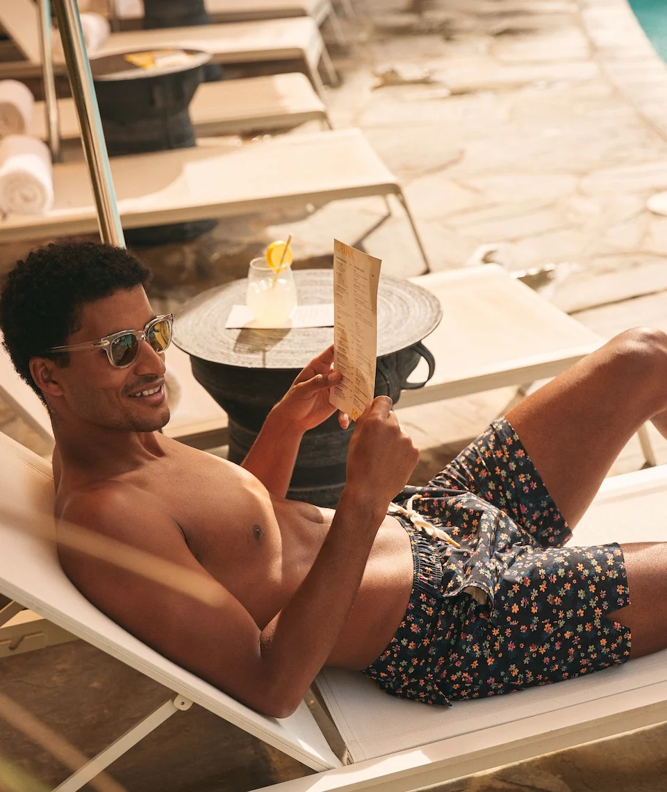 Rincon Swim Trunk in India Ink Mini Floral