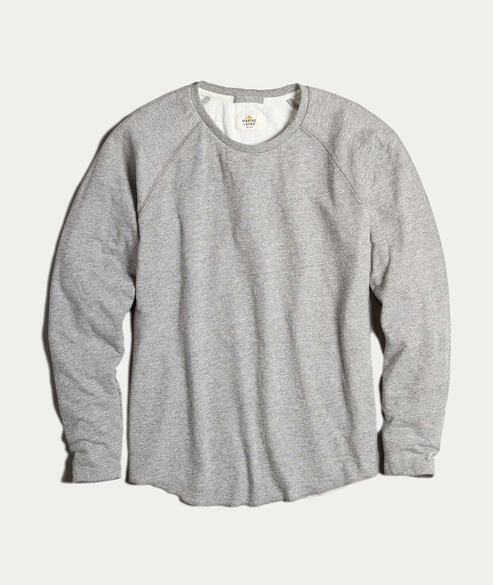 Double Knit Baseball Raglan in Heather Grey