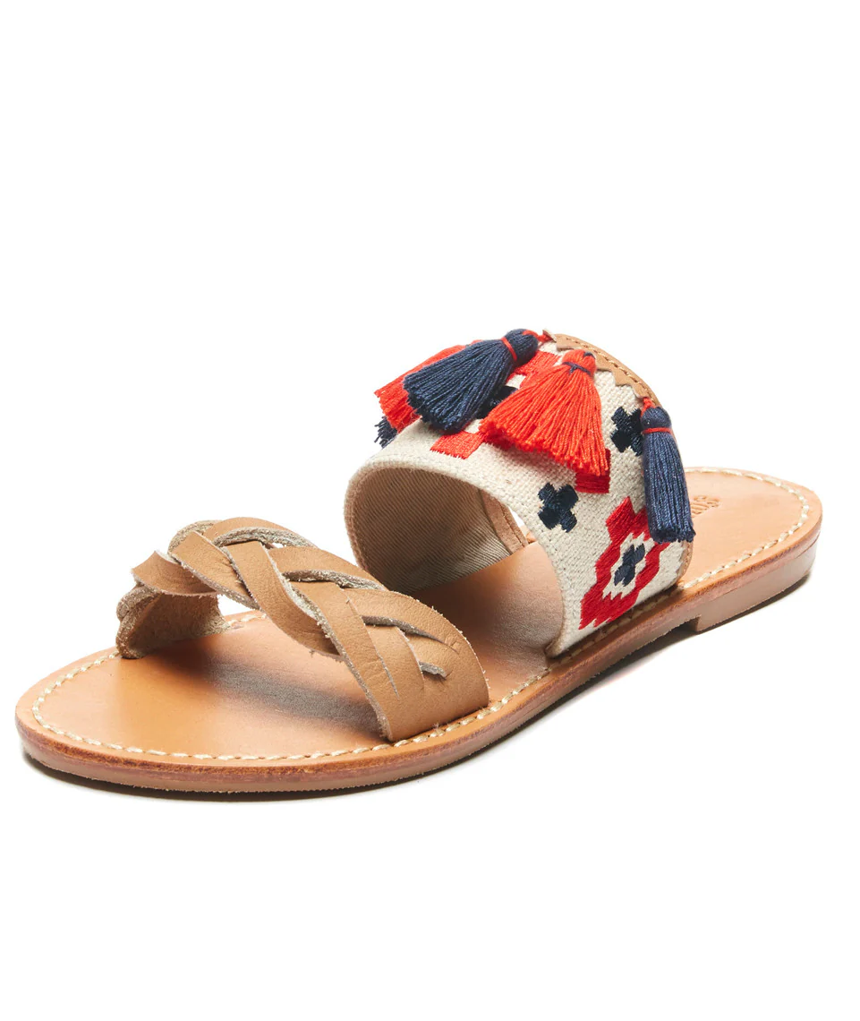 Soludos - Embroidered Slide Flat Sandal