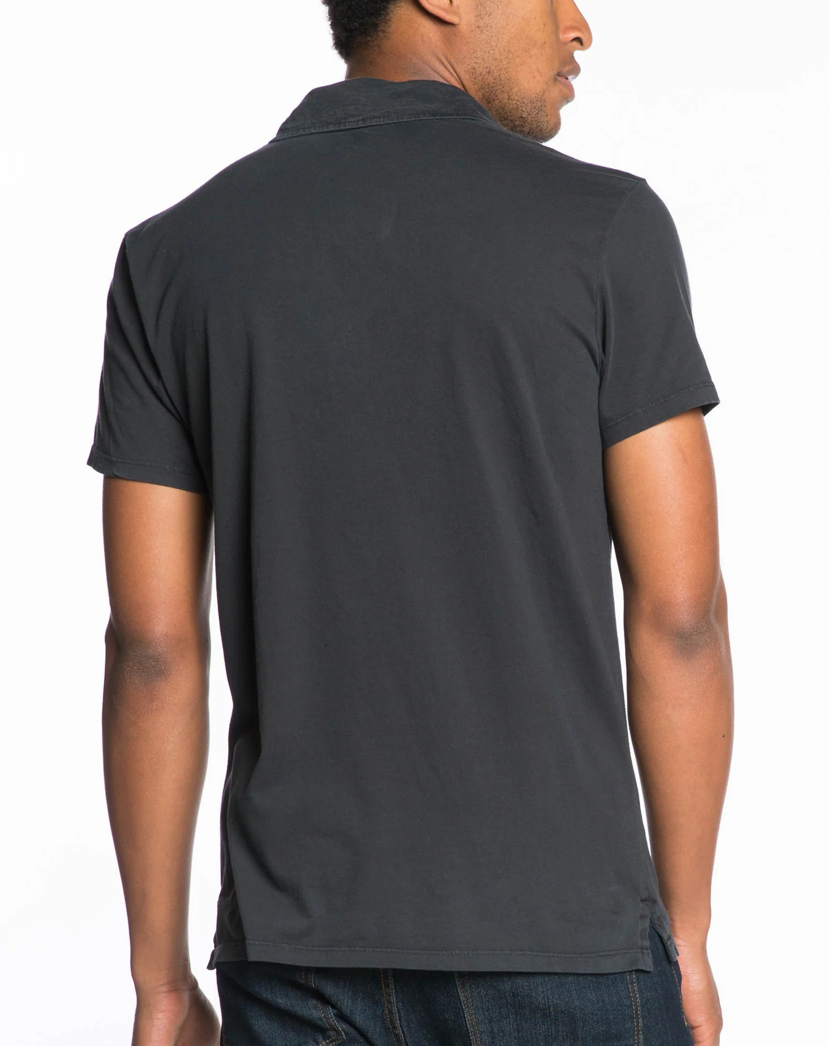 Sueded Jersey Polo - Asphalt