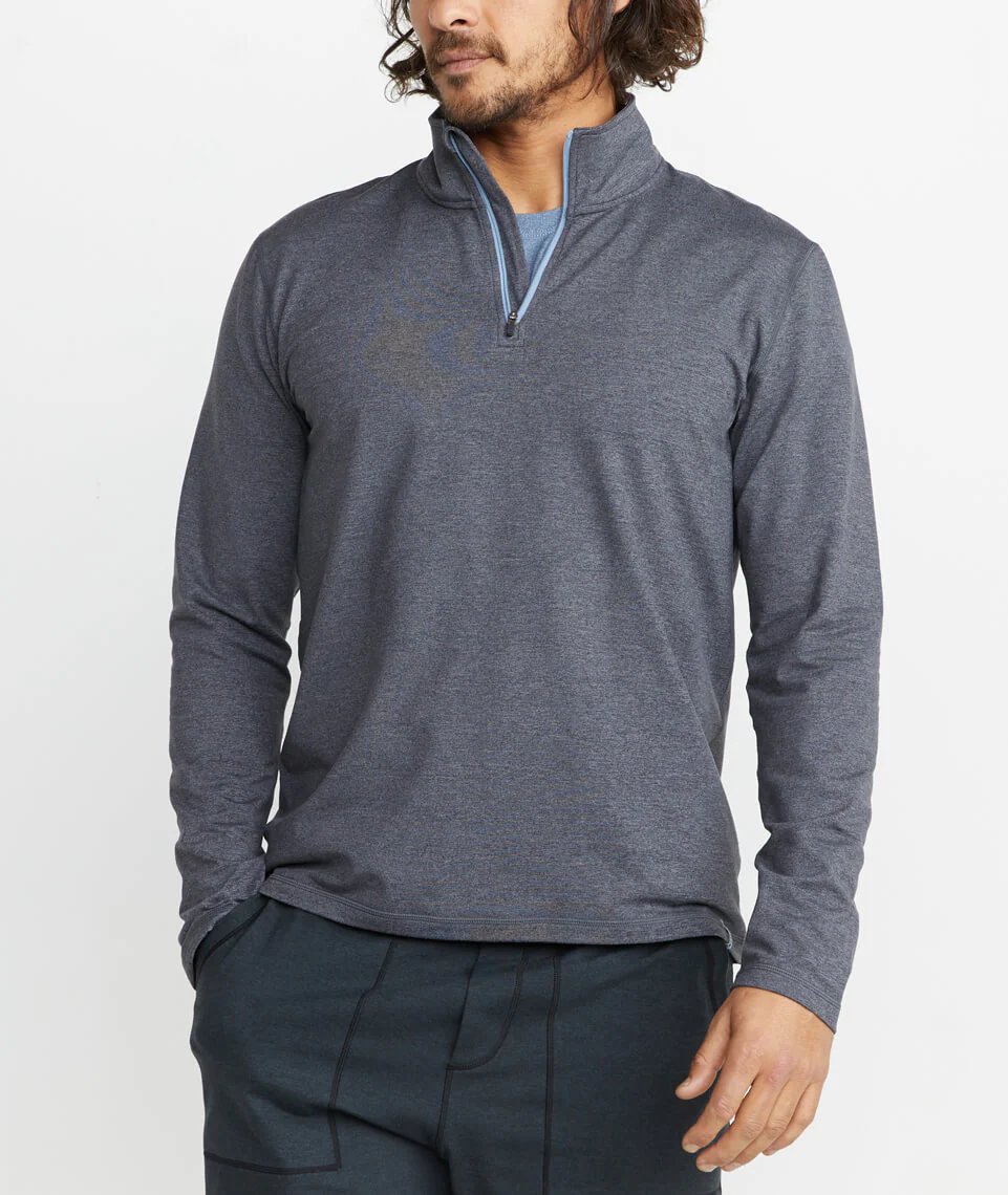 Huntley Sport Quarter Zip in Heather Grey