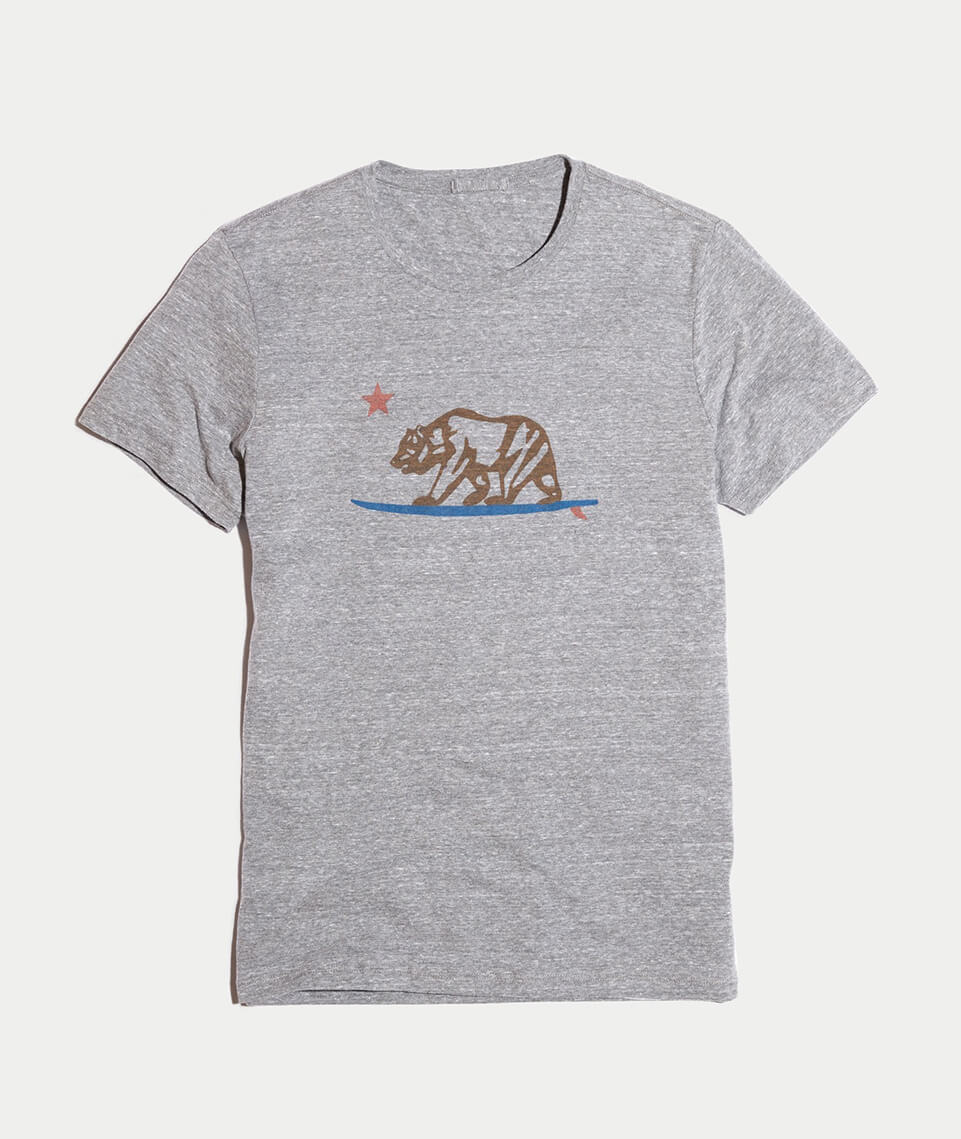 California Bear Graphic in Grey