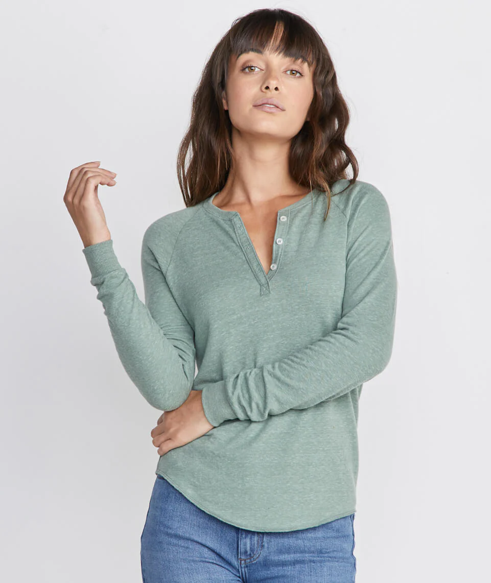 Double Knit Henley in Laurel Wreath