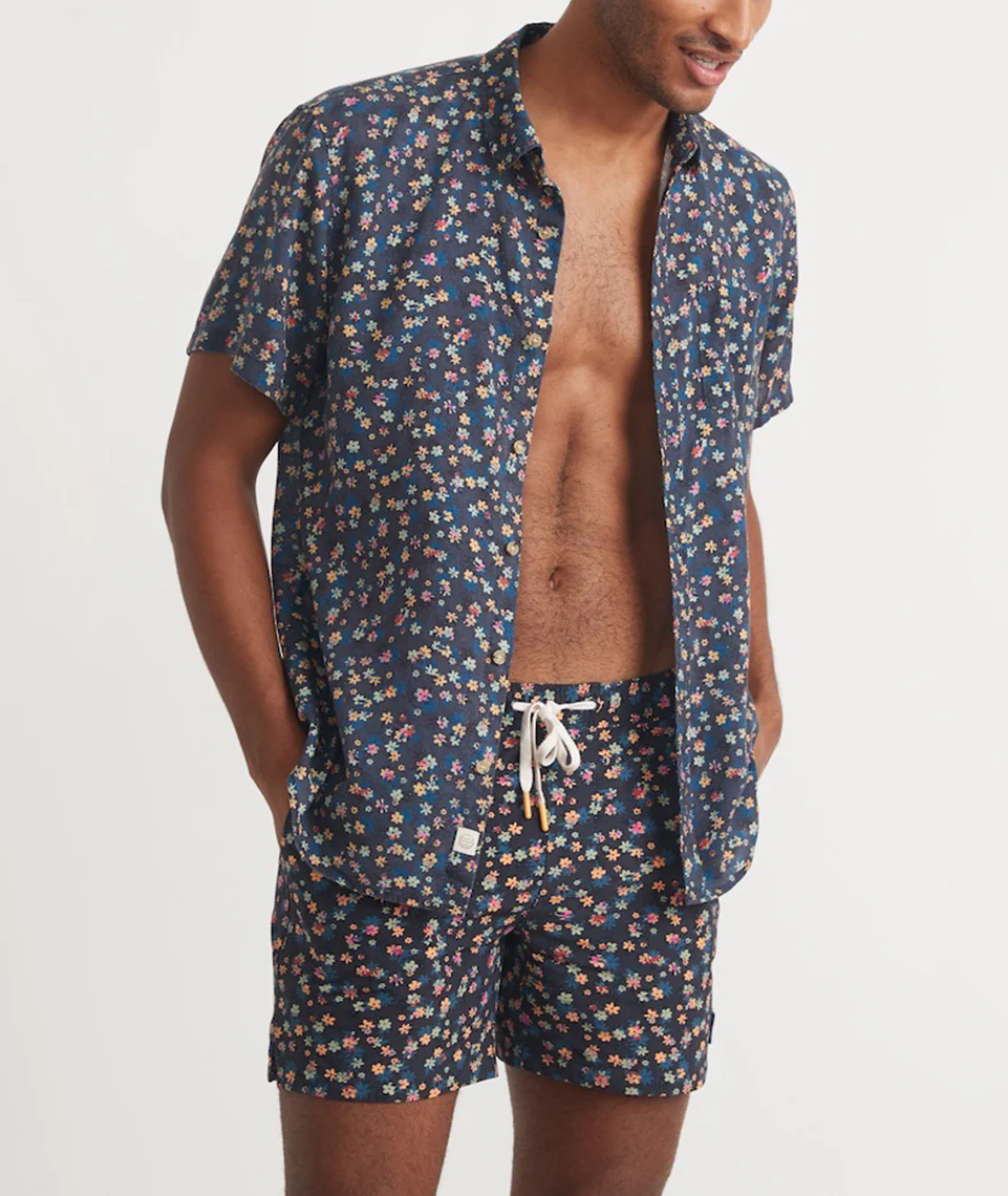 Rincon Swim Trunk in India Ink Mini Floral