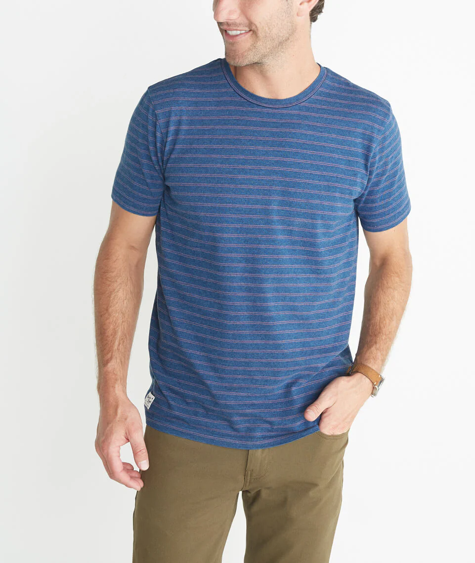 Signature Crewneck in Indigo Stripe